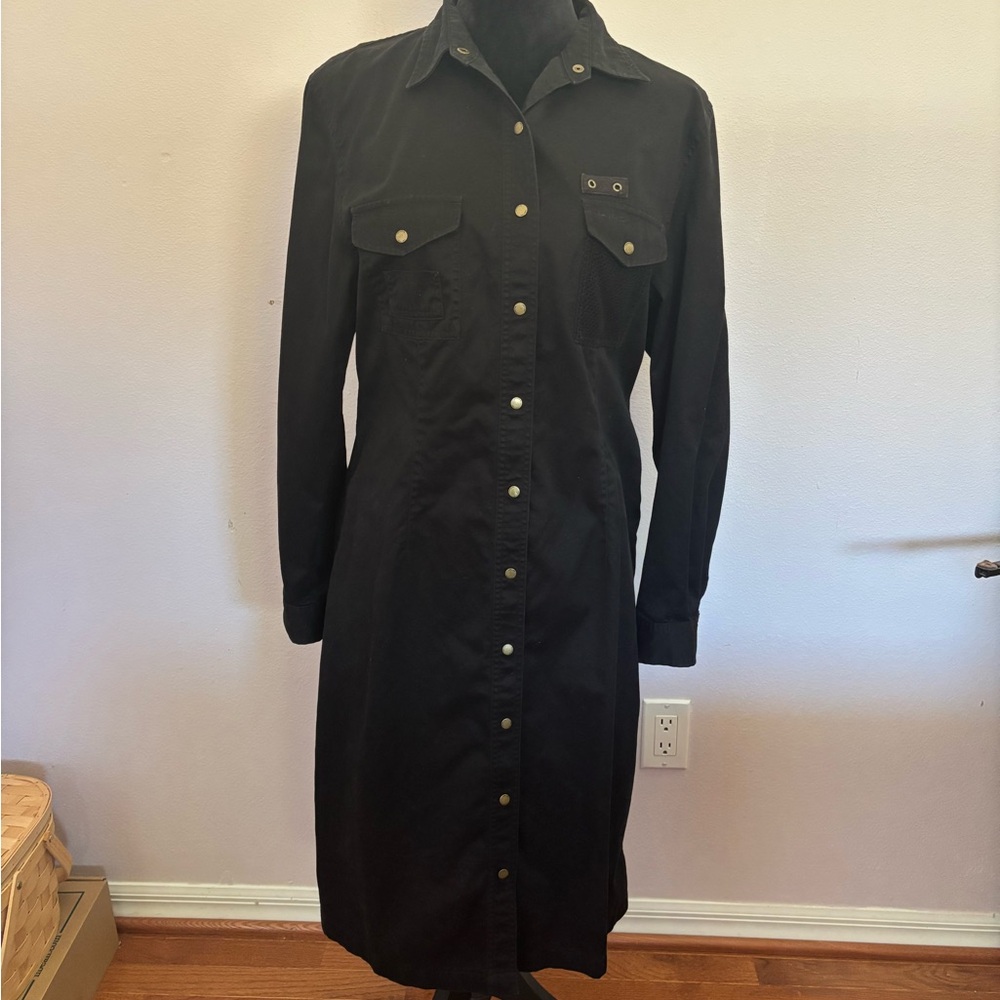 Vintage Ralph Lauren Black Cotton Dress from Safari Outfitters Collection
